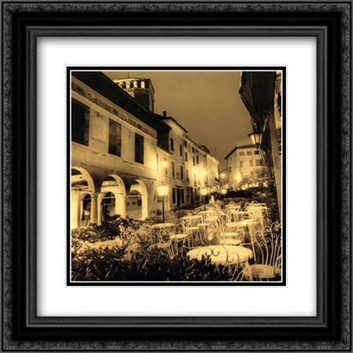 Caffe, Asolo, Veneto 2x Matted 20x24 Black Ornate Wood Framed Art Print Poster with Double Matting by Blaustein, Alan