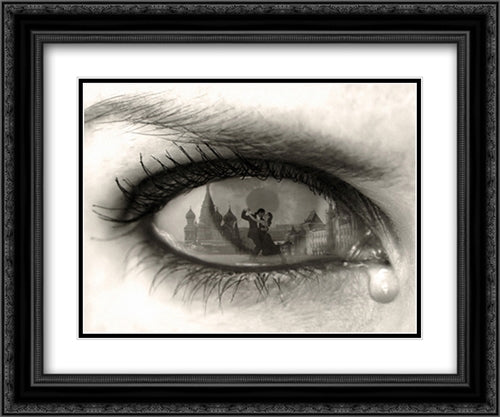 Tearful Encounter 2x Matted 24x20 Black Ornate Wood Framed Art Print Poster with Double Matting by Barbey, Thomas