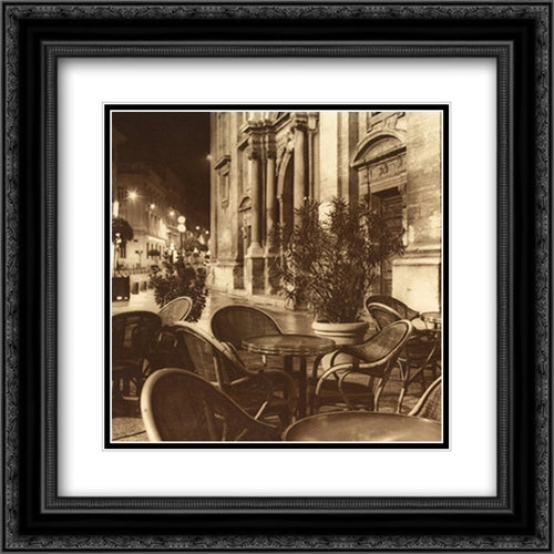 Cafe Avignon 17x18 Black Ornate Wood Framed Art Print Poster with Double Matting by Blaustein, Alan