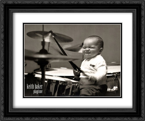 Playtime 2x Matted 24x20 Black Ornate Wood Framed Art Print Poster with Double Matting by Baker, Keith