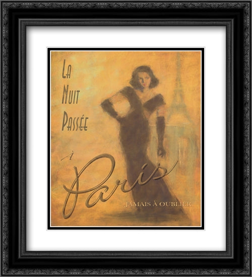 Evening in Paris 2x Matted 20x24 Black Ornate Wood Framed Art Print Poster with Double Matting by Dyer, Margaret
