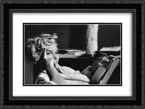 Marilyn Monroe 24x18 Black Ornate Wood Framed Movie Poster with Double Matting