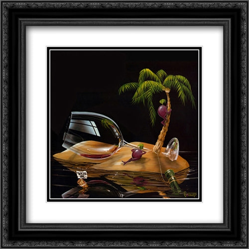Lost in Paradise 16x16 Black Ornate Wood Framed Art Print Poster with Double Matting by Godard, Michael