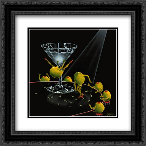 Even Dirtier Martini 16x16 Black Ornate Wood Framed Art Print Poster with Double Matting by Godard, Michael