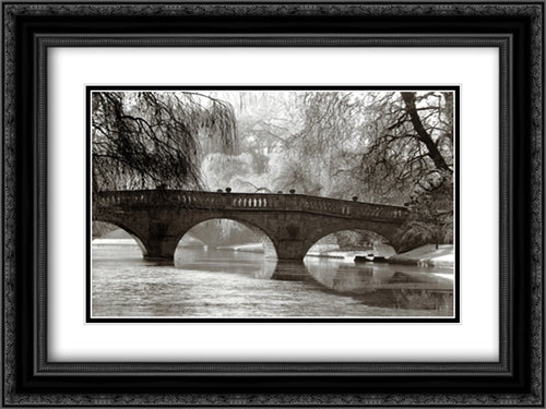 Cambridge Light 2x Matted 24x20 Black Ornate Wood Framed Art Print Poster with Double Matting by Langley, Derek