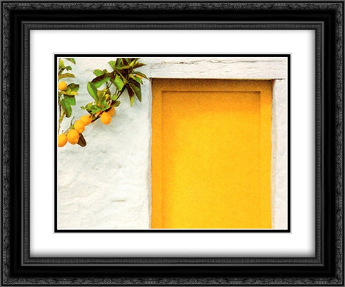 Lemons with Yellow Door 2x Matted 24x18 Black Ornate Wood Framed Art Print Poster with Double Matting by Meis, George