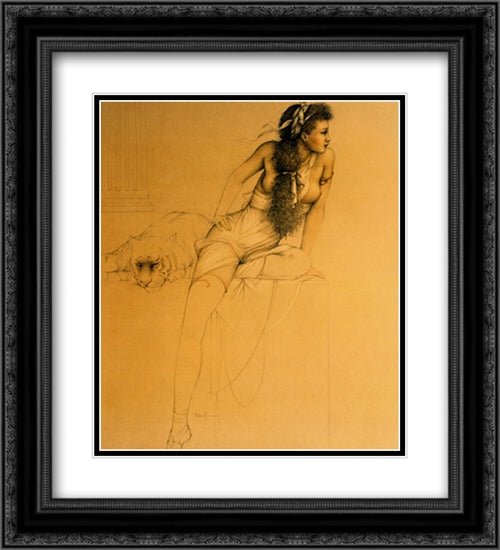 Danae 2x Matted 20x24 Black Ornate Wood Framed Art Print Poster with Double Matting by Parkes, Michael