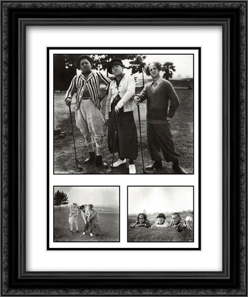 Three Stooges Golf with Your Friends 20x24 Black Ornate Wood Framed Movie Poster with Double Matting