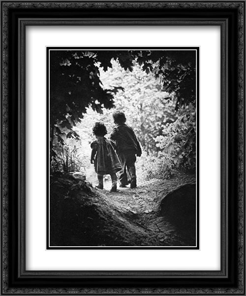 Walk to Paradise Garden 2x Matted 20x24 Black Ornate Wood Framed Art Print Poster with Double Matting by Smith, W. Eugene