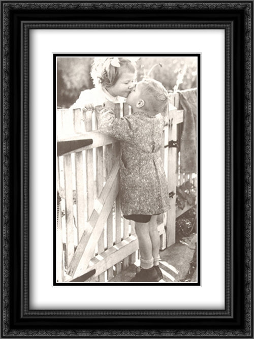 Love Thy Neighbour 2x Matted 20x24 Black Ornate Wood Framed Art Print Poster with Double Matting