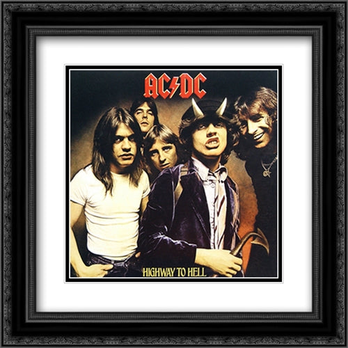 AC/DC Highway To Hell 2x Matted 20x20 Black Ornate Wood Framed Art Print Poster with Double Matting