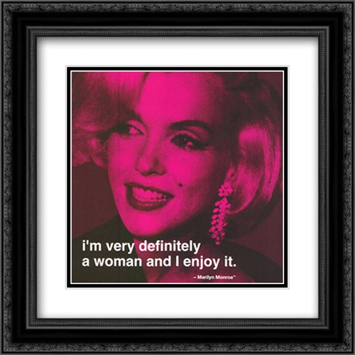 Marilyn Monroe: Definitely a Woman Quote 2x Matted 20x20 Black Ornate Wood Framed Art Print Poster with Double Matting