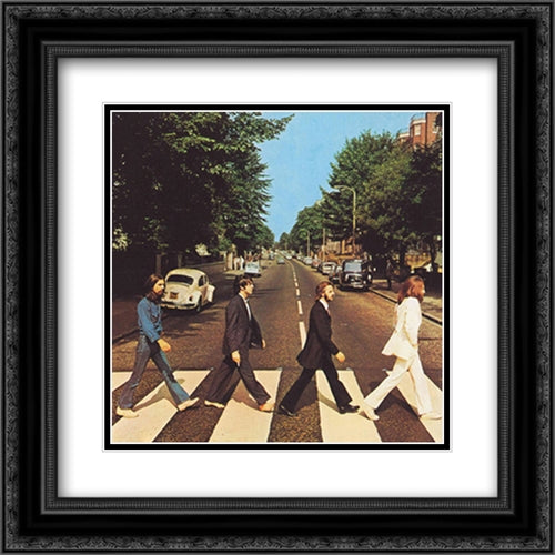 Beatles: Abbey Road 2x Matted 20x20 Black Ornate Wood Framed Art Print Poster with Double Matting