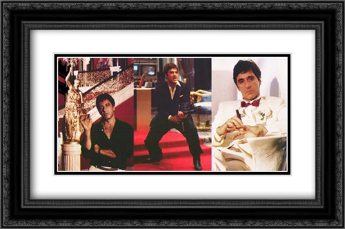 Scarface 24x16 Black Ornate Wood Framed Movie Poster with Double Matting