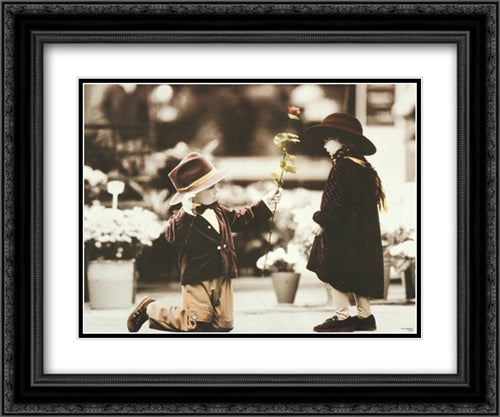 Will You Be Mine? 2x Matted 20x24 Black Ornate Wood Framed Art Print Poster with Double Matting by Anderson, Kim