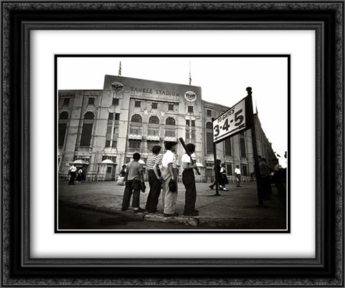 Yankee Boys 2x Matted 24x20 Black Ornate Wood Framed Art Print Poster with Double Matting