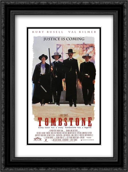 Tombstone 18x24 Black Ornate Wood Framed Movie Poster with Double Matting
