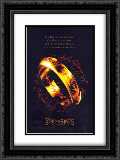 Lord of the Rings: Two Towers 18x24 Black Ornate Wood Framed Movie Poster with Double Matting