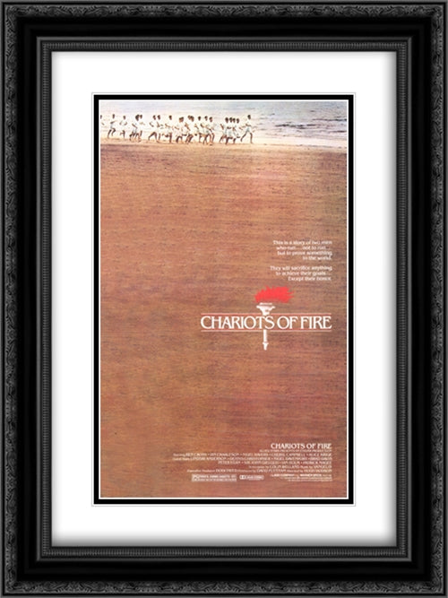 Chariots of Fire 18x24 Black Ornate Wood Framed Movie Poster with Double Matting