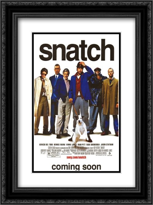Snatch 18x24 Black Ornate Wood Framed Movie Poster with Double Matting