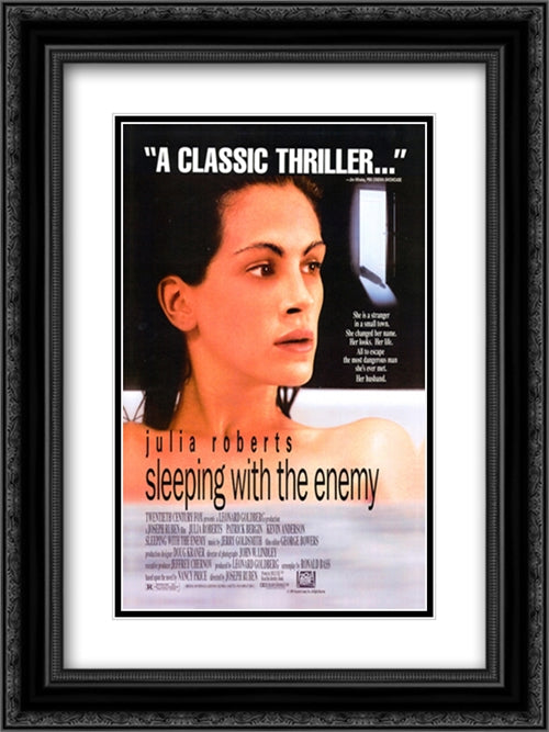 Sleeping With the Enemy 18x24 Black Ornate Wood Framed Movie Poster with Double Matting