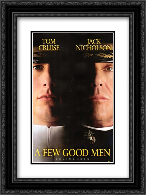 A Few Good Men 18x24 Black Ornate Wood Framed Movie Poster with Double Matting