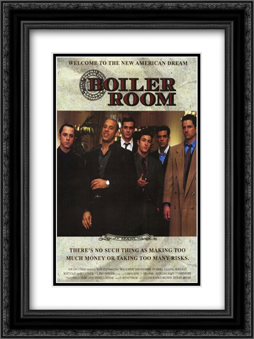 Boiler Room 18x24 Black Ornate Wood Framed Movie Poster with Double Matting