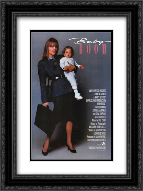Baby Boom 18x24 Black Ornate Wood Framed Movie Poster with Double Matting