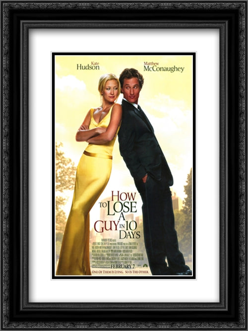 How to Lose a Guy in 10 Days 18x24 Black Ornate Wood Framed Movie Poster with Double Matting