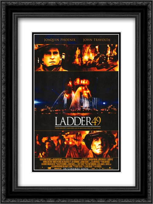 Ladder 49 18x24 Black Ornate Wood Framed Movie Poster with Double Matting