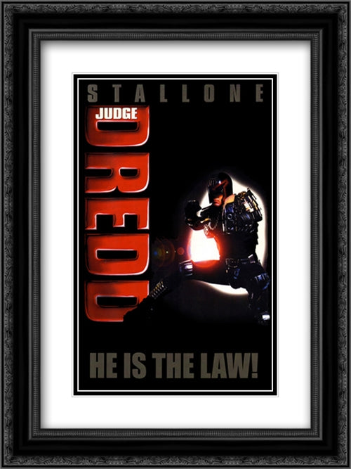 Judge Dredd 18x24 Black Ornate Wood Framed Movie Poster with Double Matting