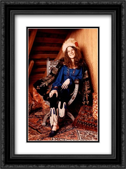 Joplin, Janis 18x24 Black Ornate Wood Framed Movie Poster with Double Matting
