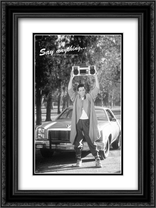 Say Anything 18x24 Black Ornate Wood Framed Movie Poster with Double Matting