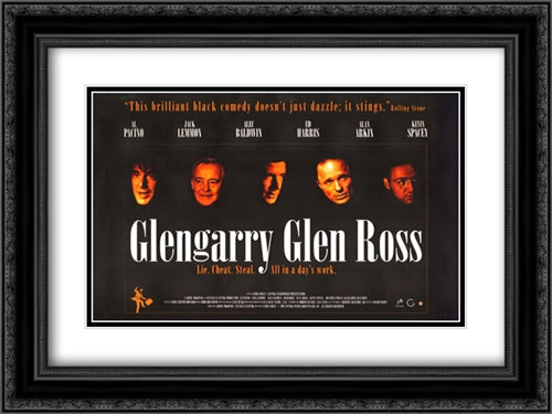 Glengarry Glen Ross 24x18 Black Ornate Wood Framed Movie Poster with Double Matting