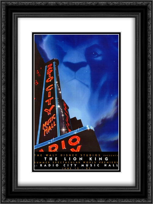 Lion King, The (Stage Play) 18x24 Black Ornate Wood Framed Movie Poster with Double Matting