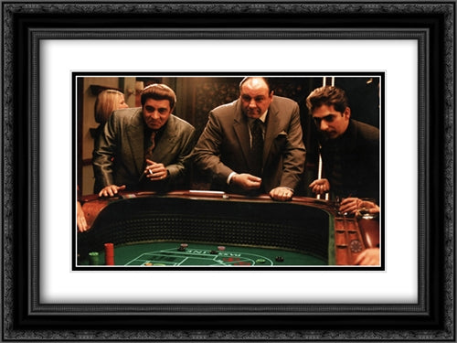 The Sopranos 24x18 Black Ornate Wood Framed Movie Poster with Double Matting