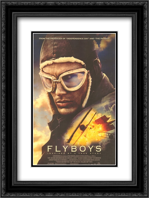 Flyboys 18x24 Black Ornate Wood Framed Movie Poster with Double Matting