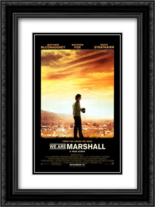 We Are Marshall 18x24 Black Ornate Wood Framed Movie Poster with Double Matting