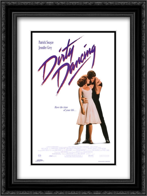 Dirty Dancing 18x24 Black Ornate Wood Framed Movie Poster with Double Matting
