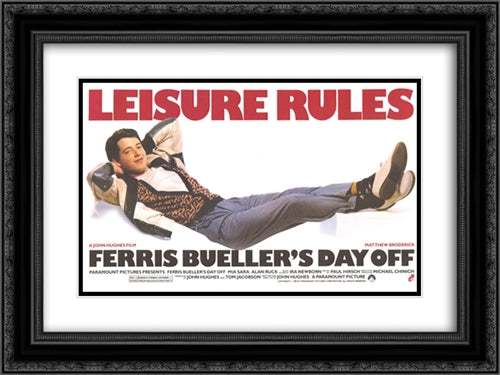 Ferris Bueller's Day Off 24x18 Black Ornate Wood Framed Movie Poster with Double Matting