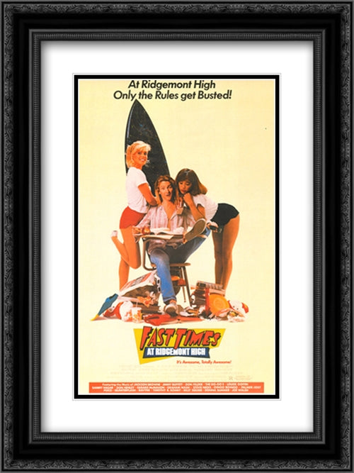 Fast Times At Ridgemont High 18x24 Black Ornate Wood Framed Movie Poster with Double Matting