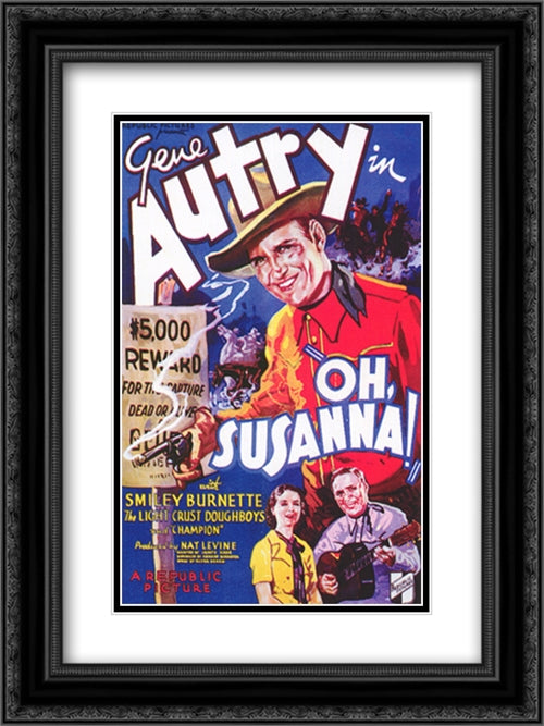 Oh, Susanna! 18x24 Black Ornate Wood Framed Movie Poster with Double Matting