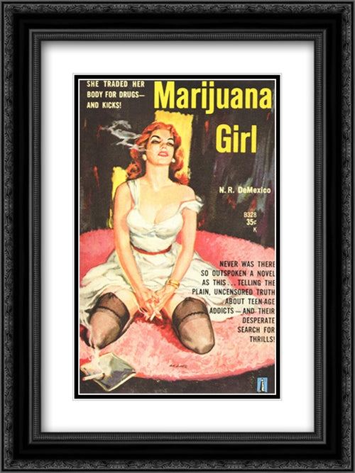 Marijuana Girl 18x24 Black Ornate Wood Framed Movie Poster with Double Matting