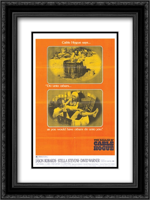 The Ballad of Cable Hogue 18x24 Black Ornate Wood Framed Movie Poster with Double Matting