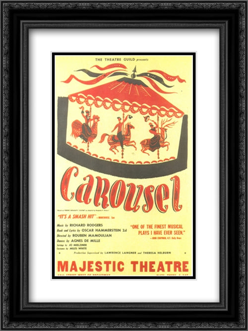 Carousel (Broadway) 18x24 Black Ornate Wood Framed Movie Poster with Double Matting