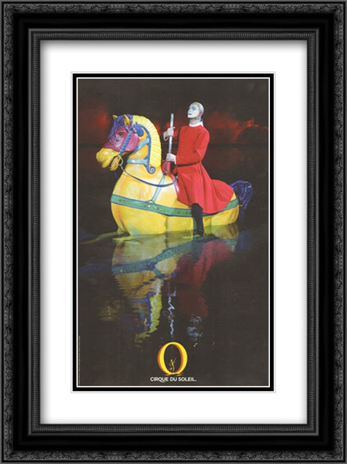 Cirque du Soleil - 'O', c.1998 (horse and comete) 18x24 Black Ornate Wood Framed Movie Poster with Double Matting