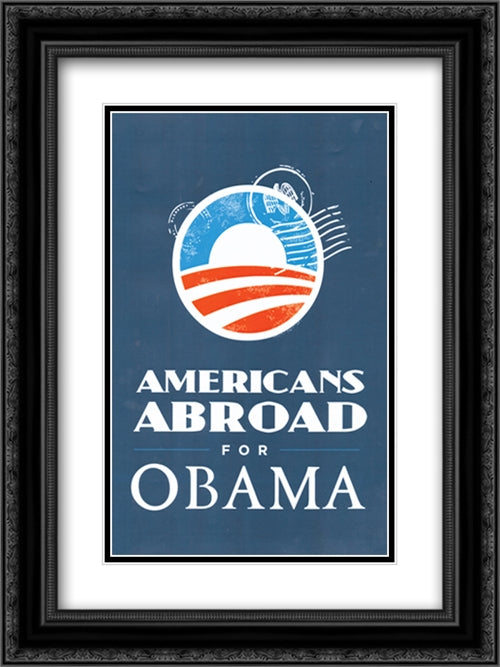 Barack Obama Campaign (Americans Abroad for Obama) 18x24 Black Ornate Wood Framed Movie Poster with Double Matting