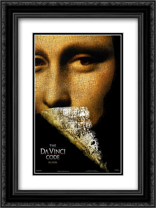 The DaVinci Code 18x24 Black Ornate Wood Framed Movie Poster with Double Matting