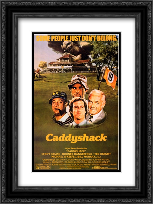 Caddyshack 18x24 Black Ornate Wood Framed Movie Poster with Double Matting