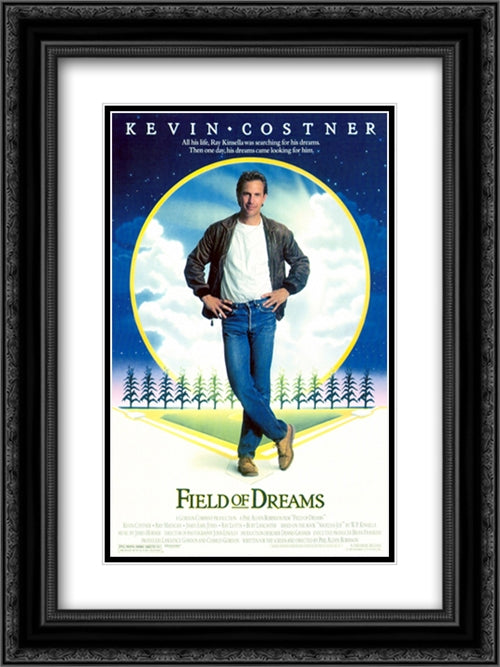 Field of Dreams 18x24 Black Ornate Wood Framed Movie Poster with Double Matting